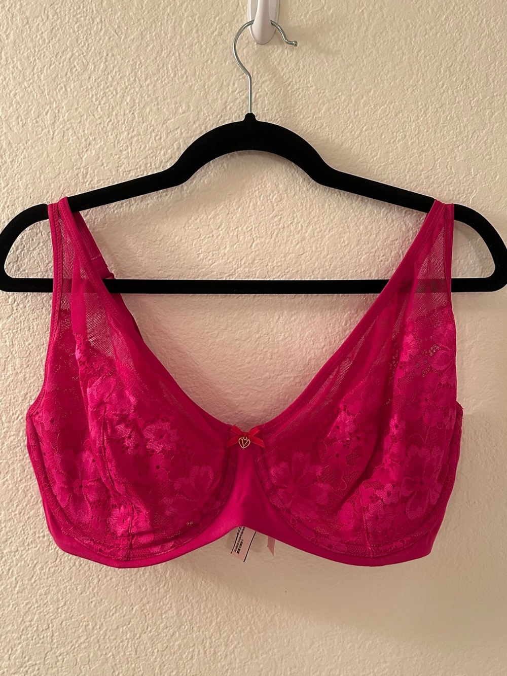 Victoria's Secret Hot Pink Lace Underwire Bra